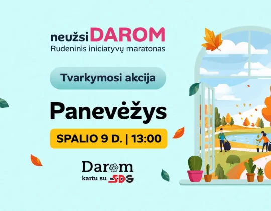 „Darom kartu su SDG“ tvarkymosi akcijos Panevėžyje plakatas